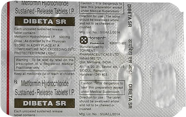 Dibeta Sr 500Mg Strip Of 10 Tablets