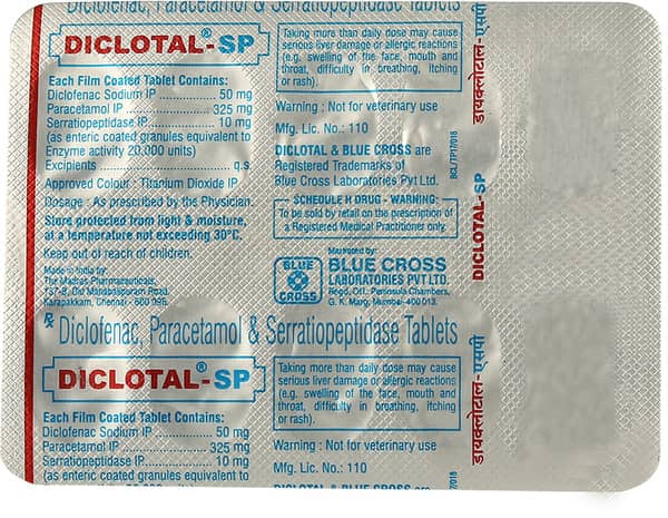 Diclotal Sp Strip Of 10 Tablets