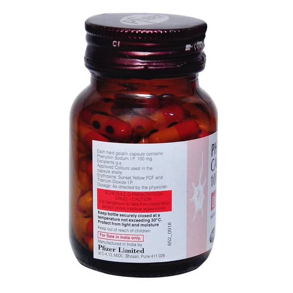 Dilantin 100mg Bottle Of 100 Capsules