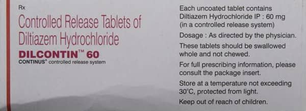 Dilcontin 60mg Strip Of 10 Tablets