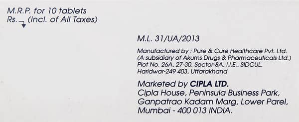 Dilvas 10mg Strip Of 10 Tablets