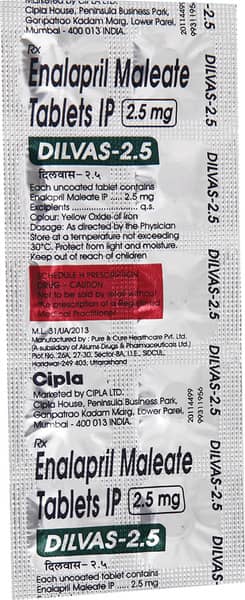 Dilvas 2.5mg Strip Of 10 Tablets