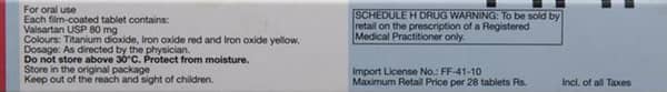 Diovan 80mg Strip Of 14 Tablets