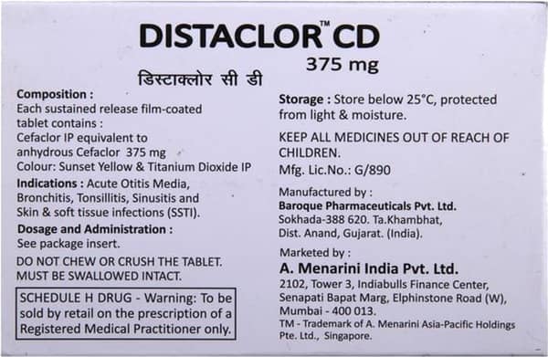 Distaclor Cd 375mg Strip Of 10 Tablets