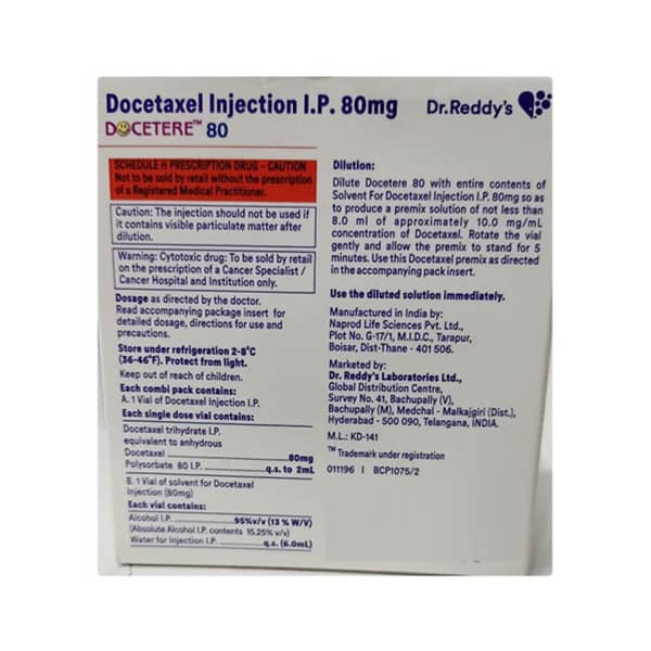 Docetere 80mg Injection 6ml
