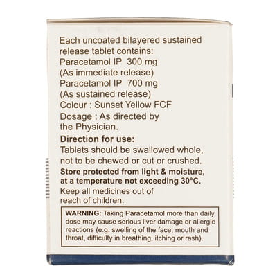 Dolo 1000mg Strip Of 10 Tablets