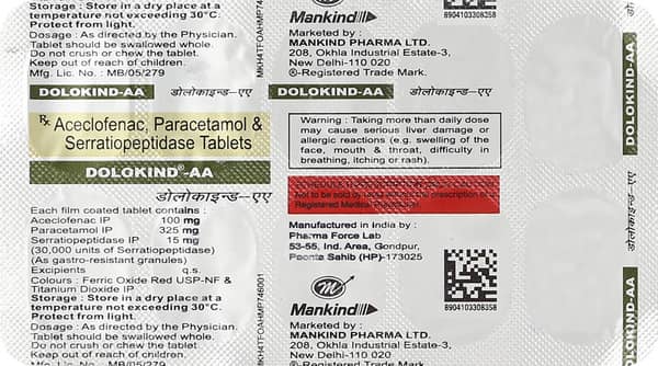 Dolokind Aa Strip Of 10 Tablets