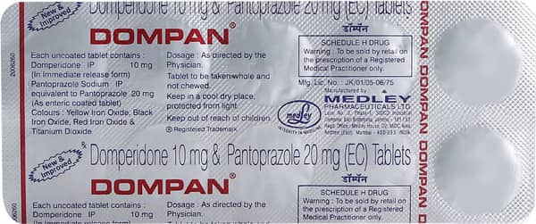 Dompan 10/20mg Strip Of 10 Tablets