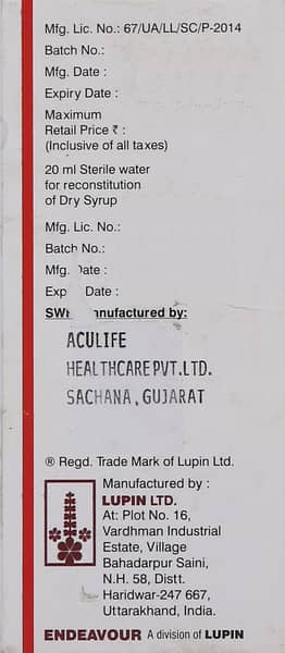 Doxcef 100 Dry Syrup