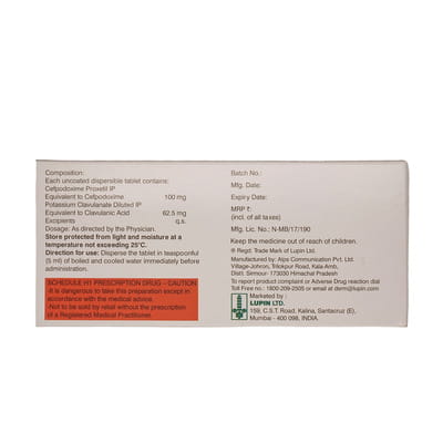 Doxcef Cv Dt 100mg Strip Of 10 Tablets