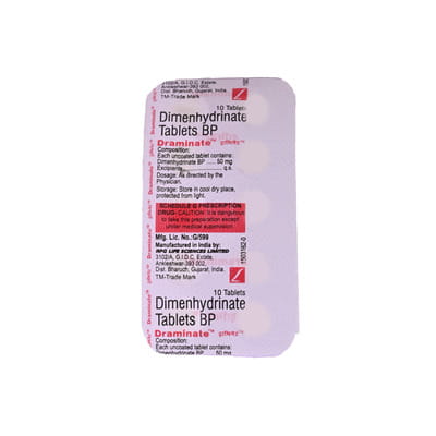 Draminate 50mg Strip Of 10 Tablets