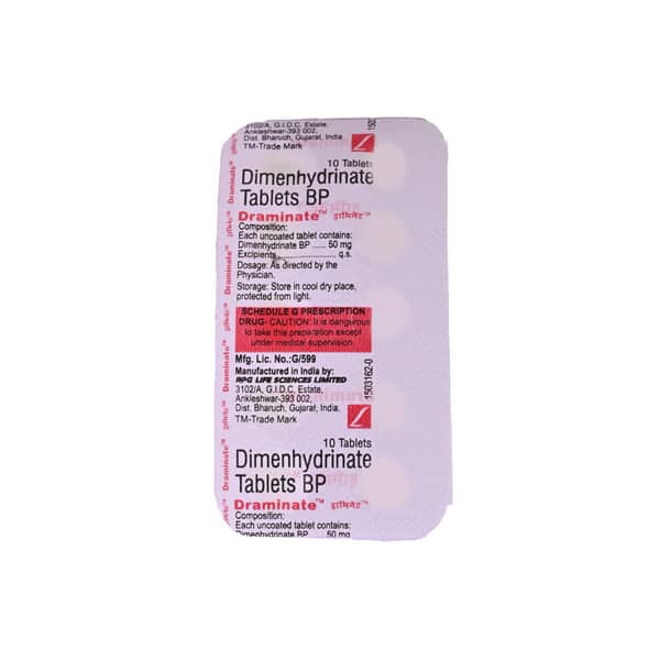 Draminate 50mg Strip Of 10 Tablets