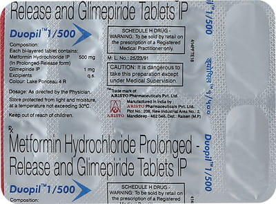 Duopil 1/500mg Strip Of 10 Tablets