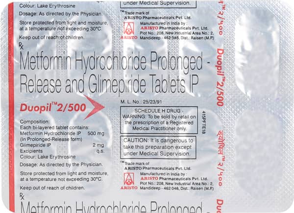Duopil 2/500mg Strip Of 10 Tablets