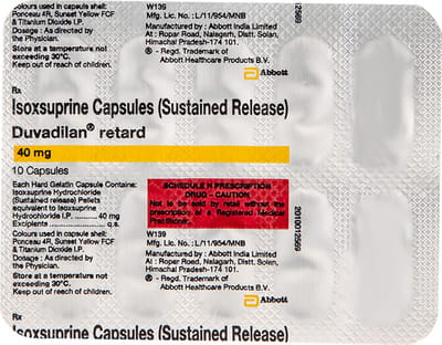 Duvadilan Retard 40mg Strip Of 10 Capsules