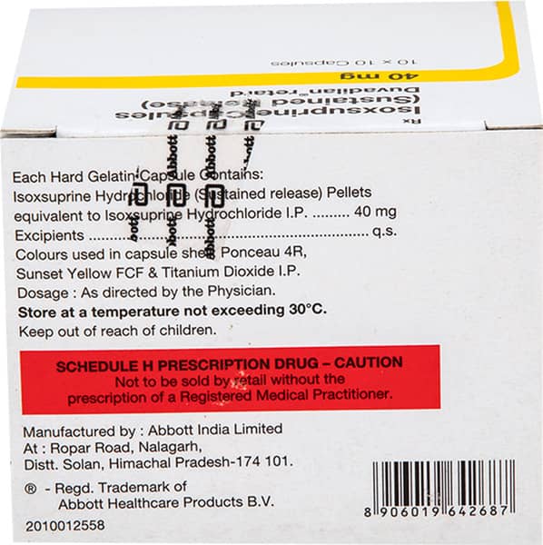 Duvadilan Retard 40mg Strip Of 10 Capsules