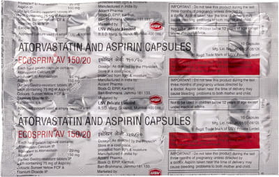 Ecosprin Av 150/20mg Strip Of 10 Capsules