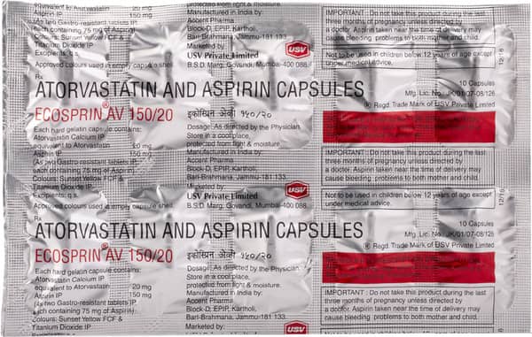 Ecosprin Av 150/20Mg Strip Of 10 Capsules