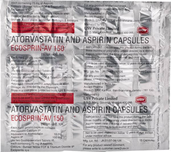 Ecosprin Av 150mg Strip Of 15 Capsules