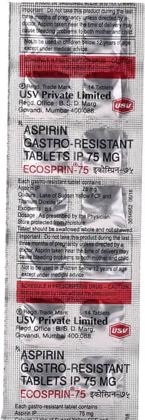 Ecosprin 75Mg Strip Of 14 Tablets