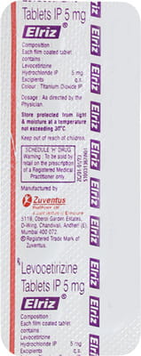 Elriz 5mg Strip Of 10 Tablets