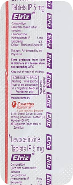 Elriz 5mg Strip Of 10 Tablets