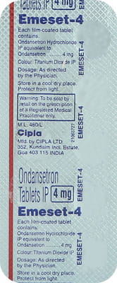 Emeset 4mg Strip Of 10 Tablets
