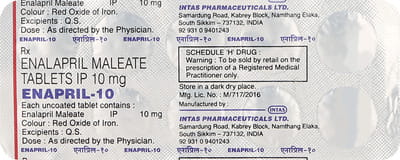 Enapril 10mg Strip Of 10 Tablets