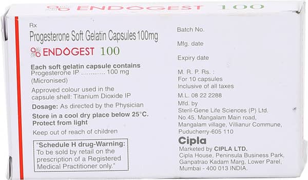 Endogest 100mg Strip Of 10 Capsules