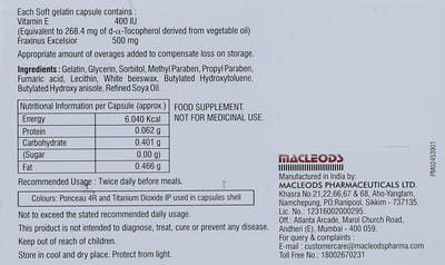 Ensules Plus Strip Of 10 Softgel Capsules (Red)