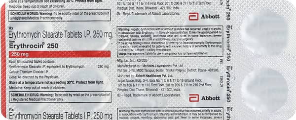 New Erythrocin 250mg Strip Of 10 Tablets