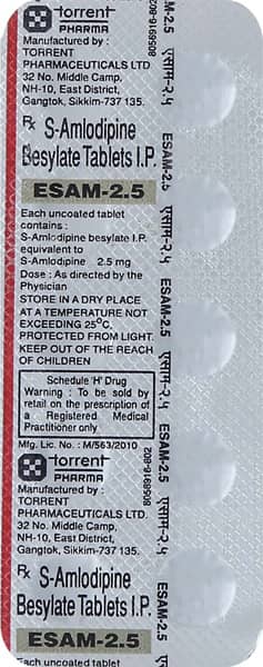 Esam 2.5mg Strip Of 10 Tablets