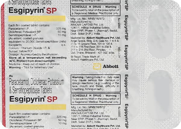 Esgipyrin Sp Strip Of 10 Tablets