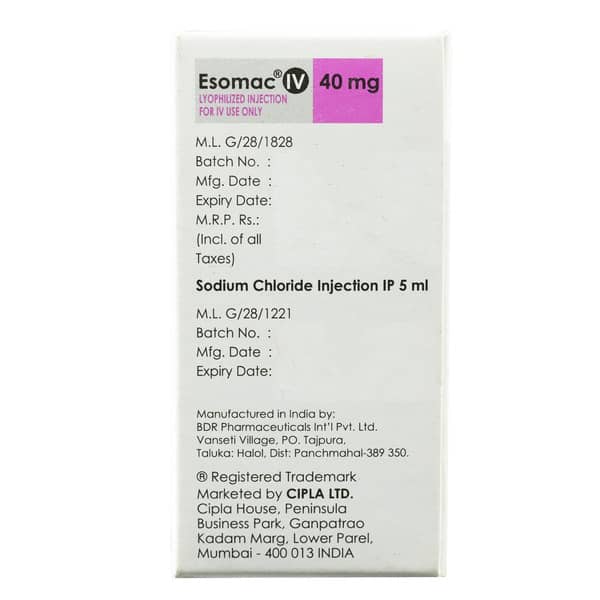 Esomac Iv 40Mg Vial Of 0.04Gm Powder For Injection