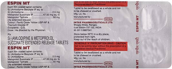 Espin Mt Strip Of 10 Tablets