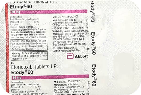 Etody 60mg Strip Of 10 Tablets