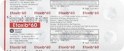 Etoxib 60mg Strip Of 10 Tablets