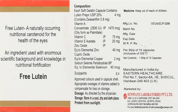 Eyevital Lx Strip Of 10 Softgel Capsules