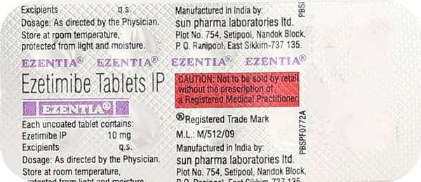 Ezentia 10mg Strip Of 10 Tablets