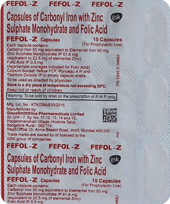 Fefol Z Strip Of 15 Capsules