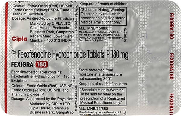 Fexigra 180mg Tablet