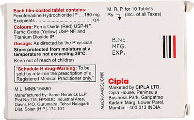 Fexigra 180mg Tablet