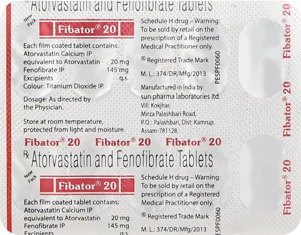 Fibator 20mg Strip Of 10 Tablets