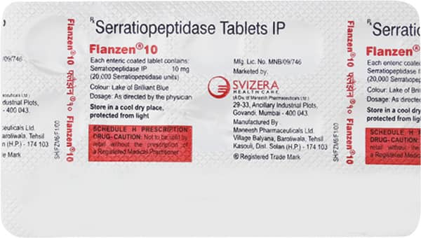 Flanzen 10mg Strip Of 15 Tablets