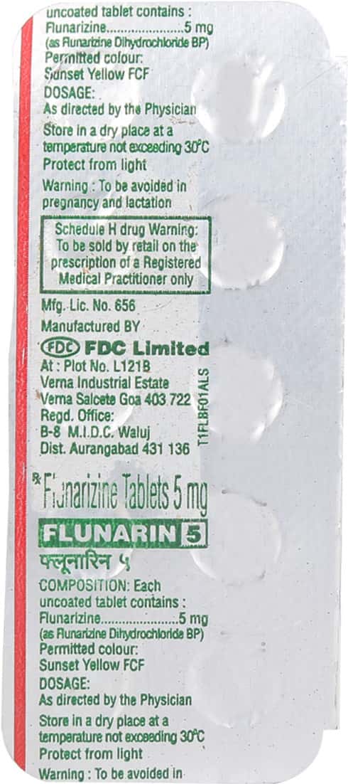 flunarin 5mg tablets