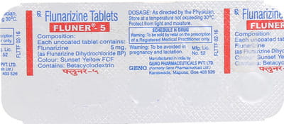 Fluner 5mg Strip Of 10 Tablets