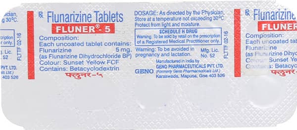 Fluner 5mg Strip Of 10 Tablets
