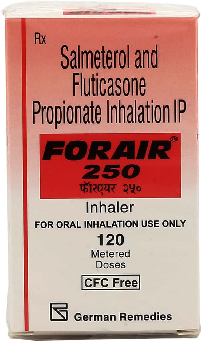 Fortied Inhaler Forair 250mcg Cfc Free Box Of 120 Metered Dose Inhaler: Uses, Side ...