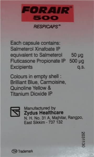 Forair 500mg Bottle Of 30 Respicaps