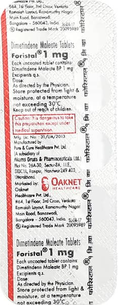Foristal 1mg Tablet